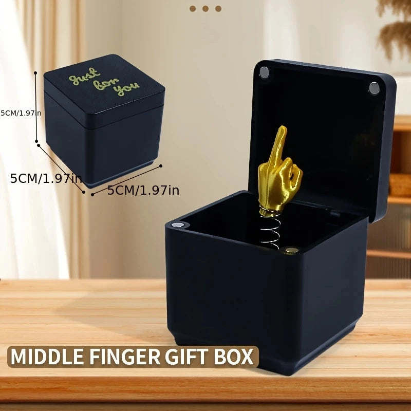Funny Middle Finger Prank Gift Box – Novelty Desk Decor
