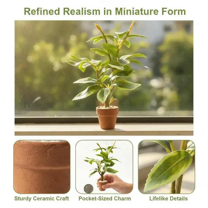 Mini Terracotta Pot Artificial Plant Dollhouse Miniature Decor