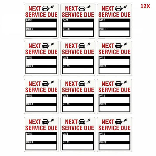 Car Service Due Reminder Stickers – 2x2" Vinyl Decals, 12 Pack Car Reminder Stickers Peaceful Pleasures Health and Wellness Default Title
