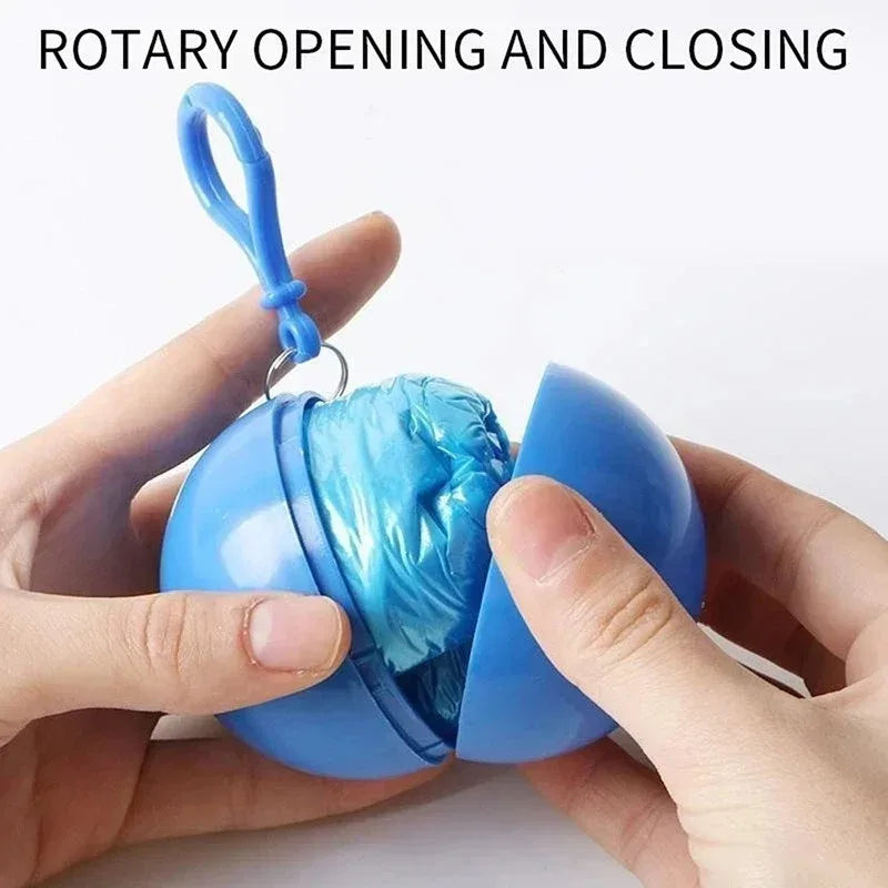 New Portable Disposable Raincoat Keychain Compression Ball Pocket Ball Outdoor Adult Travel Hangable Poncho Camping Gear Peaceful Pleasures Health and Wellness