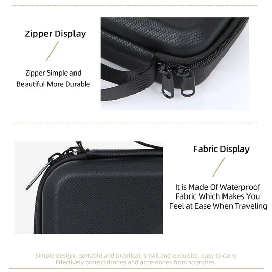 For Insta360 GO Ultra Camera Storage Bag Anti-Pressure And Anti-Shock Storage Bag Black/Gray PU + EVA Organizer Bag Peaceful Pleasures Health and Wellness
