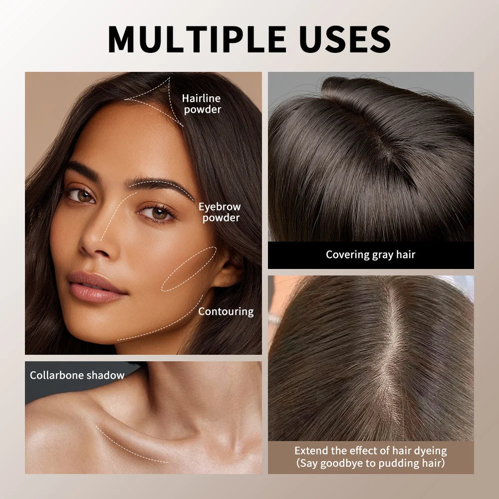 2in1 Hair Dye Palette with Brush Black Brown Coffee Long Lasting Temporary Hair Coloring Covered White Hairs Hairline Waterproof Peaceful Pleasures Health and Wellness