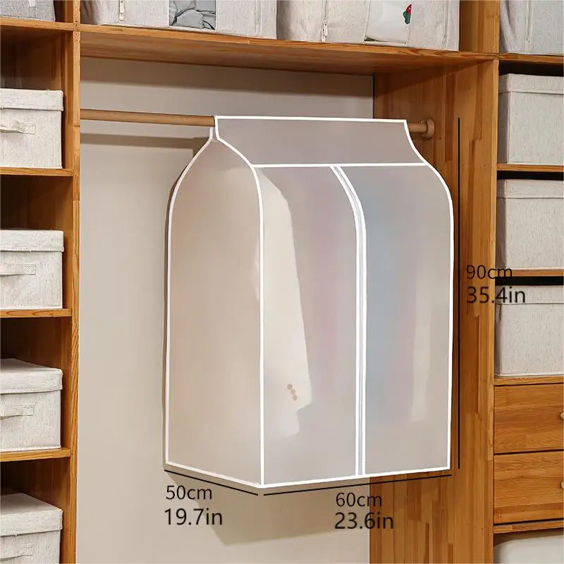 1pc Clothes Dust Cover Wardrobe Hanging Window Dust Cover Clothing Cover Cloth Household Clothing Cover Hanging Clothes Bag Peaceful Pleasures Health and Wellness 90X60X50CM
