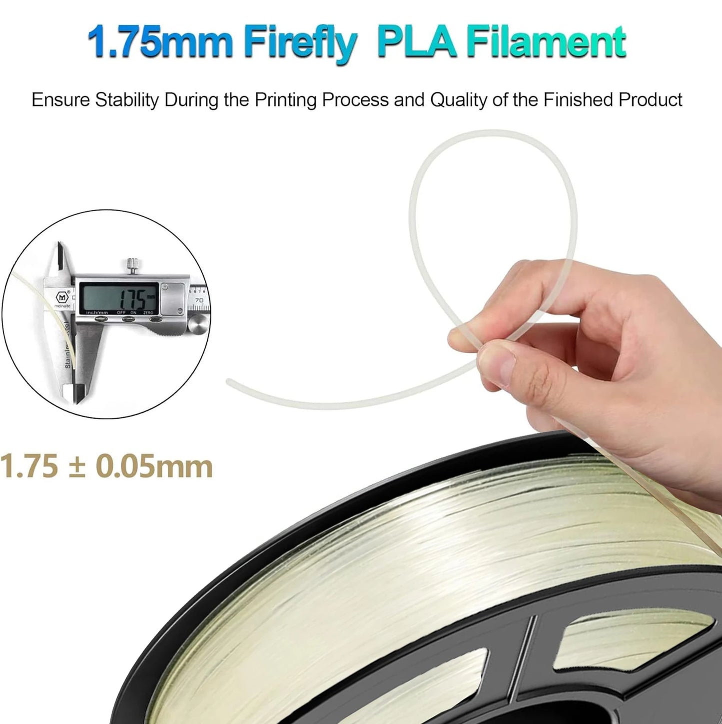 Glow in the Dark PLA Filament Blue/Green | FDM 3D Printer 250g–1kg