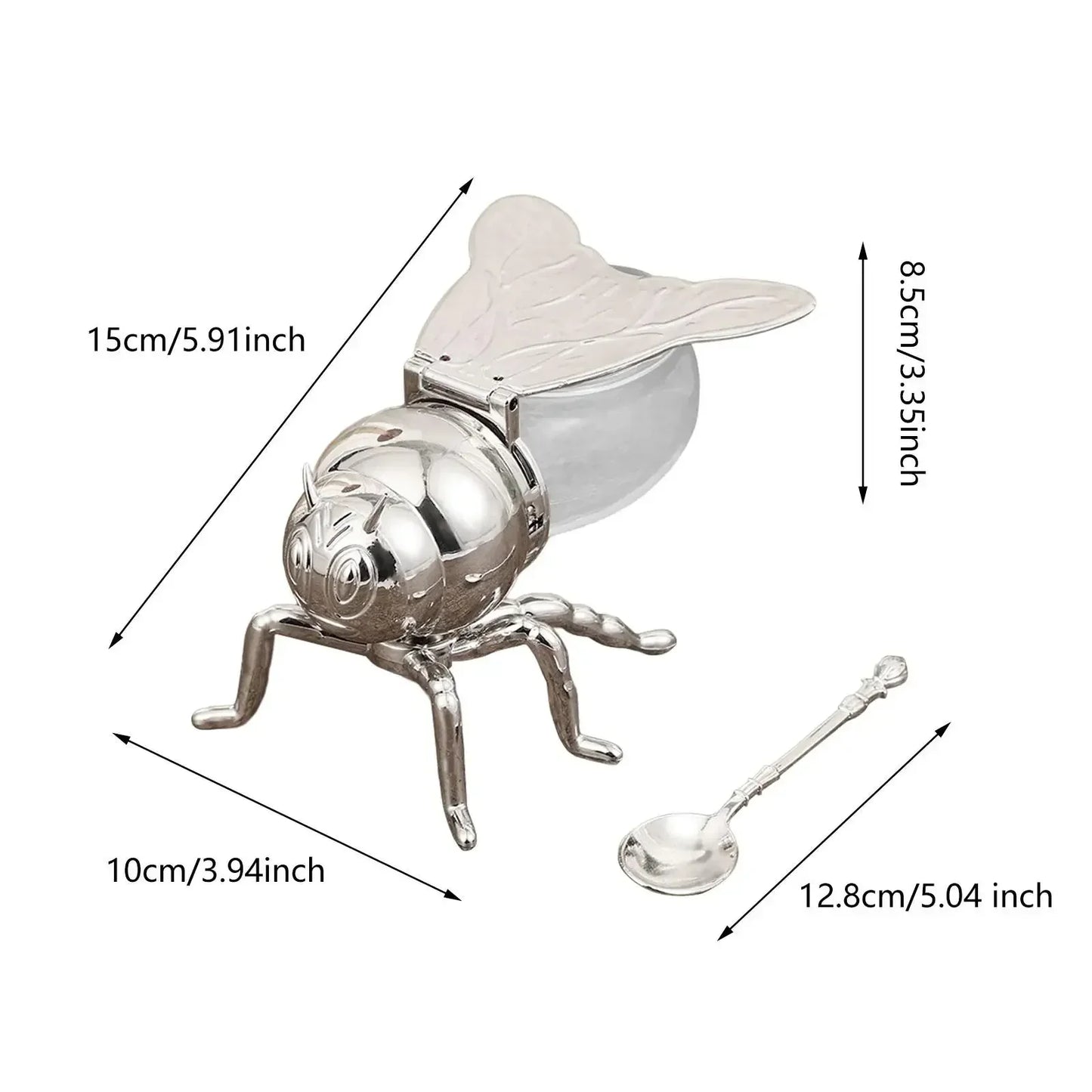Creative cartoon Bee Shaped Seasoning Jar Honey Pot with Spoon for Kitchen Decor Festive Parties condiments oil Storage Holder Peaceful Pleasures Health and Wellness