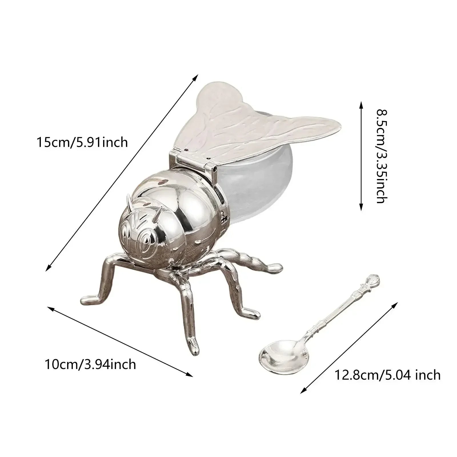 Creative cartoon Bee Shaped Seasoning Jar Honey Pot with Spoon for Kitchen Decor Festive Parties condiments oil Storage Holder Peaceful Pleasures Health and Wellness