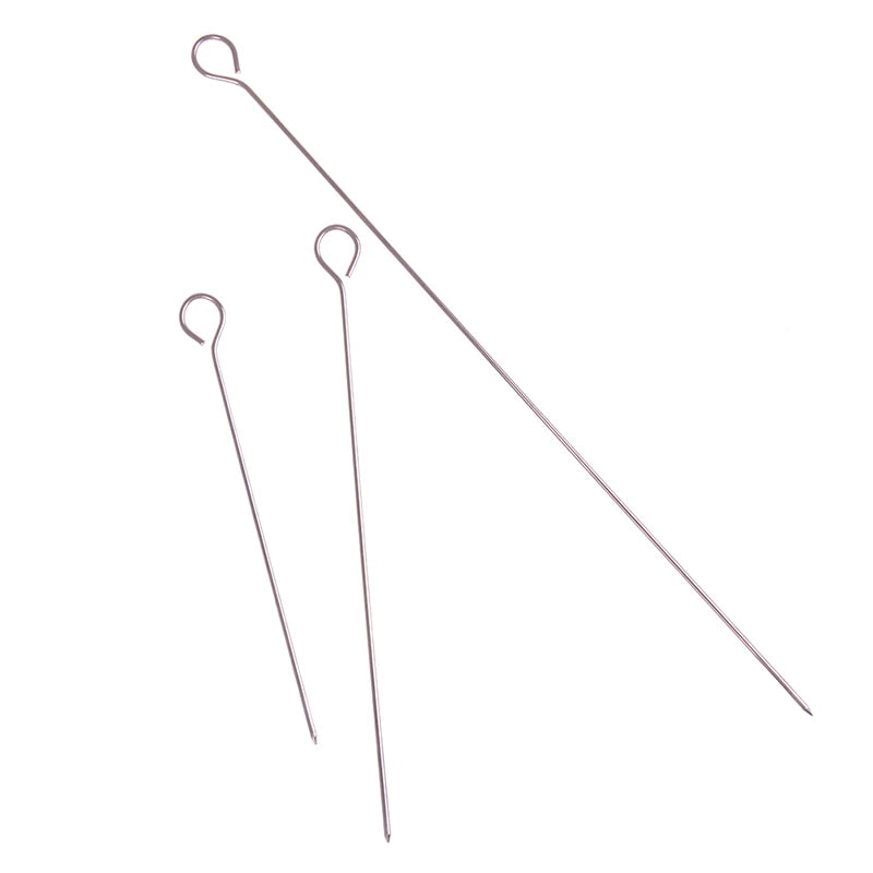 10-Pack Stainless Steel BBQ Skewers – Round Roasting Needles