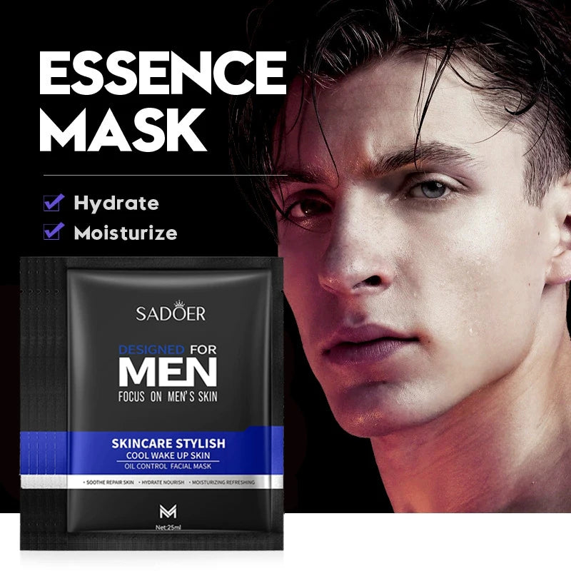 SADOER Men's Sheet Mask – Oil Control, Hydrating & Anti-Aging