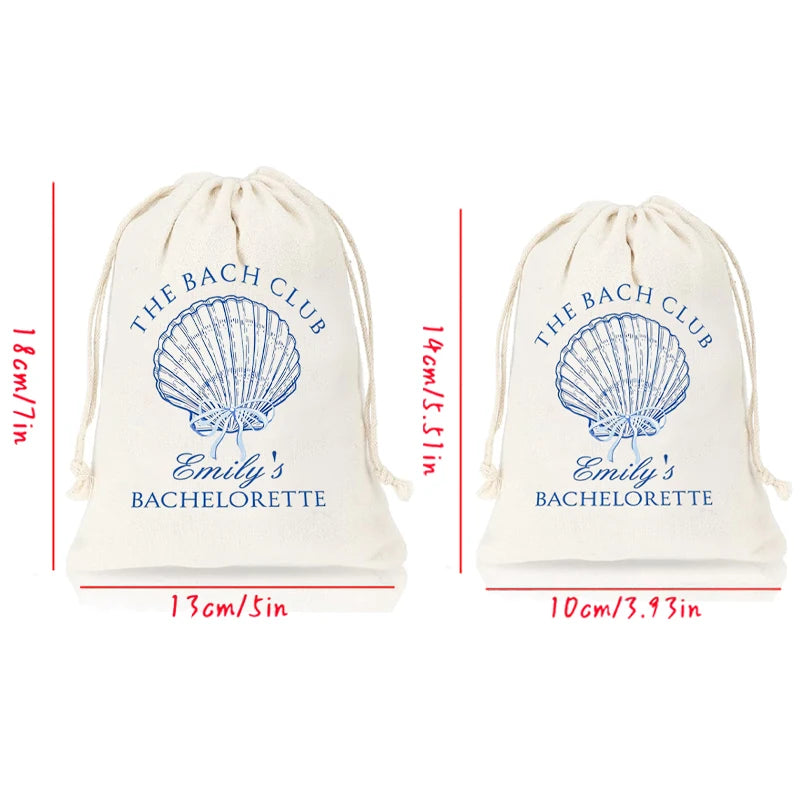 Personalized Bach Club Seashell Bags | Bachelorette Party Favor Party Favor Bags Peaceful Pleasures Health and Wellness