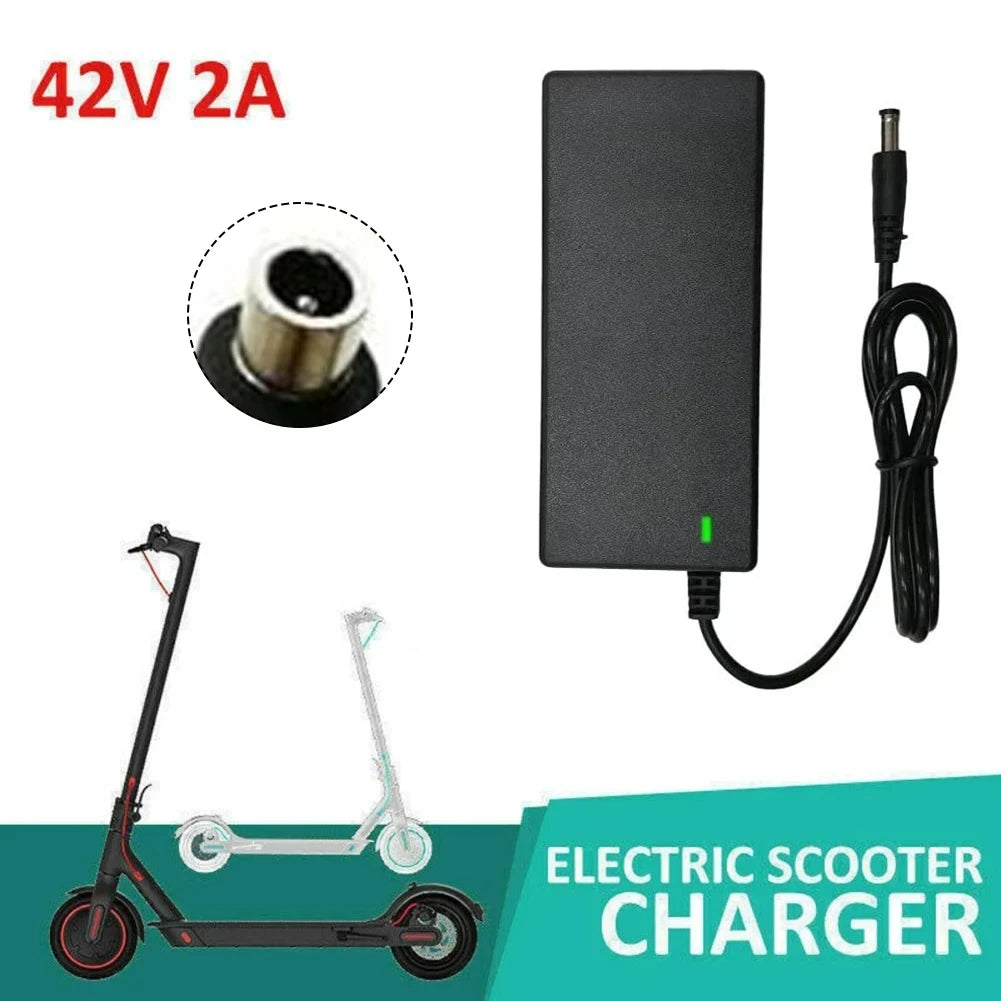 HOMEFISH Brand New Power Adapter AC 100-240V Black DC 42V 2A Electric Scooter Accessories EU Plug For 24-36v Lithium Battery Peaceful Pleasures Health and Wellness