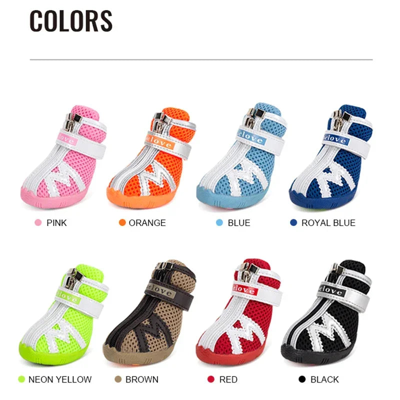 Truelove Mesh Fabric Dog Shoes Pet Dog Boots Waterproof Reflective Rugged Anti-Slip Sole Skid-Proof Outdoor for Small Dog S5911 Peaceful Pleasures Health and Wellness