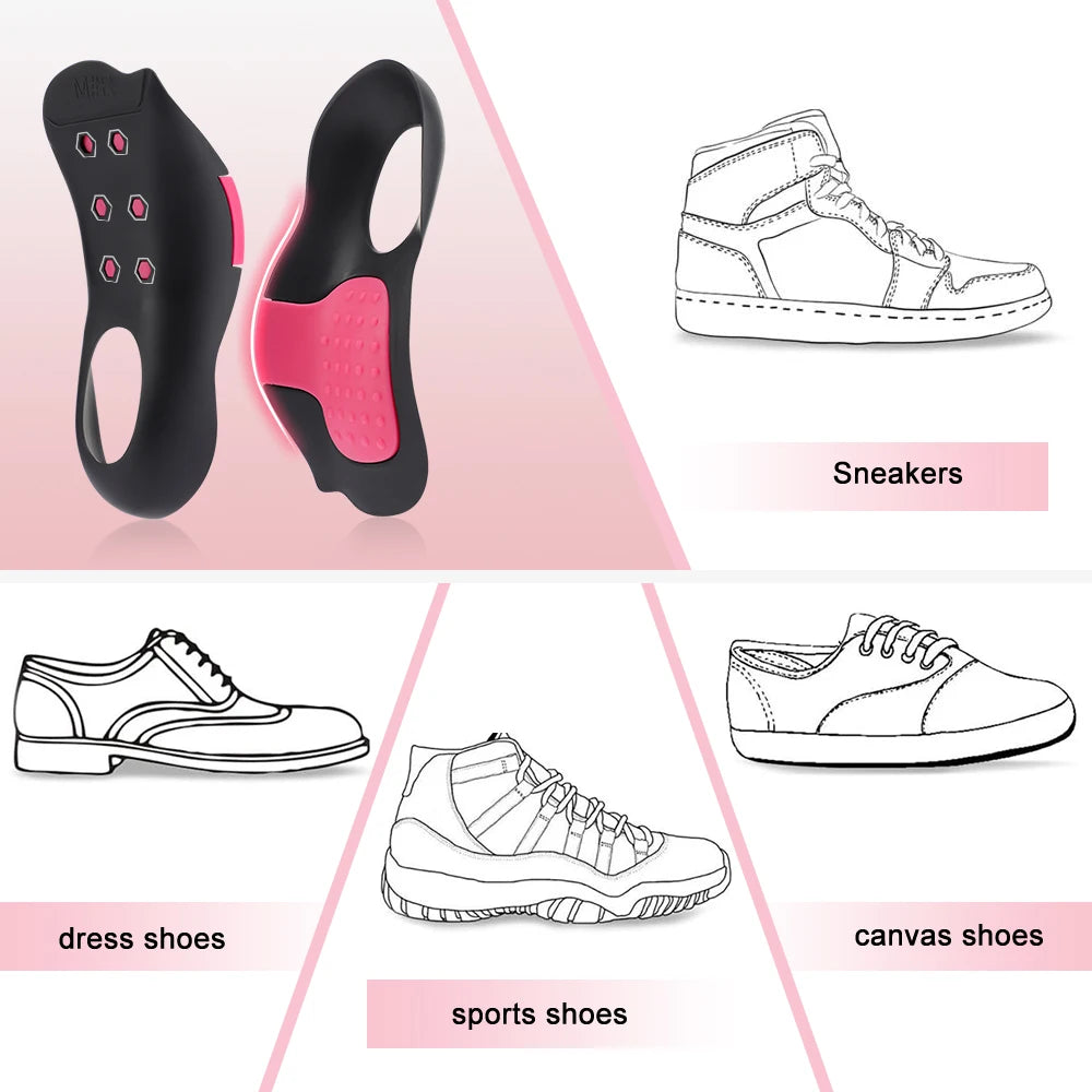 Non-Slip Arch Support Insoles for Flat Feet Plantar Fasciitis Shock-Absorbing Unisex Half Insoles Height Increase Shoe Inserts Peaceful Pleasures Health and Wellness