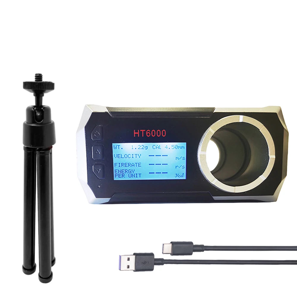 LCD Screen Bullet Firing Speed Chronograph HT6000 Shooting Screen Velometer Air Gun Paintball Gun Speed APP Smart Speed Tester Peaceful Pleasures Health and Wellness