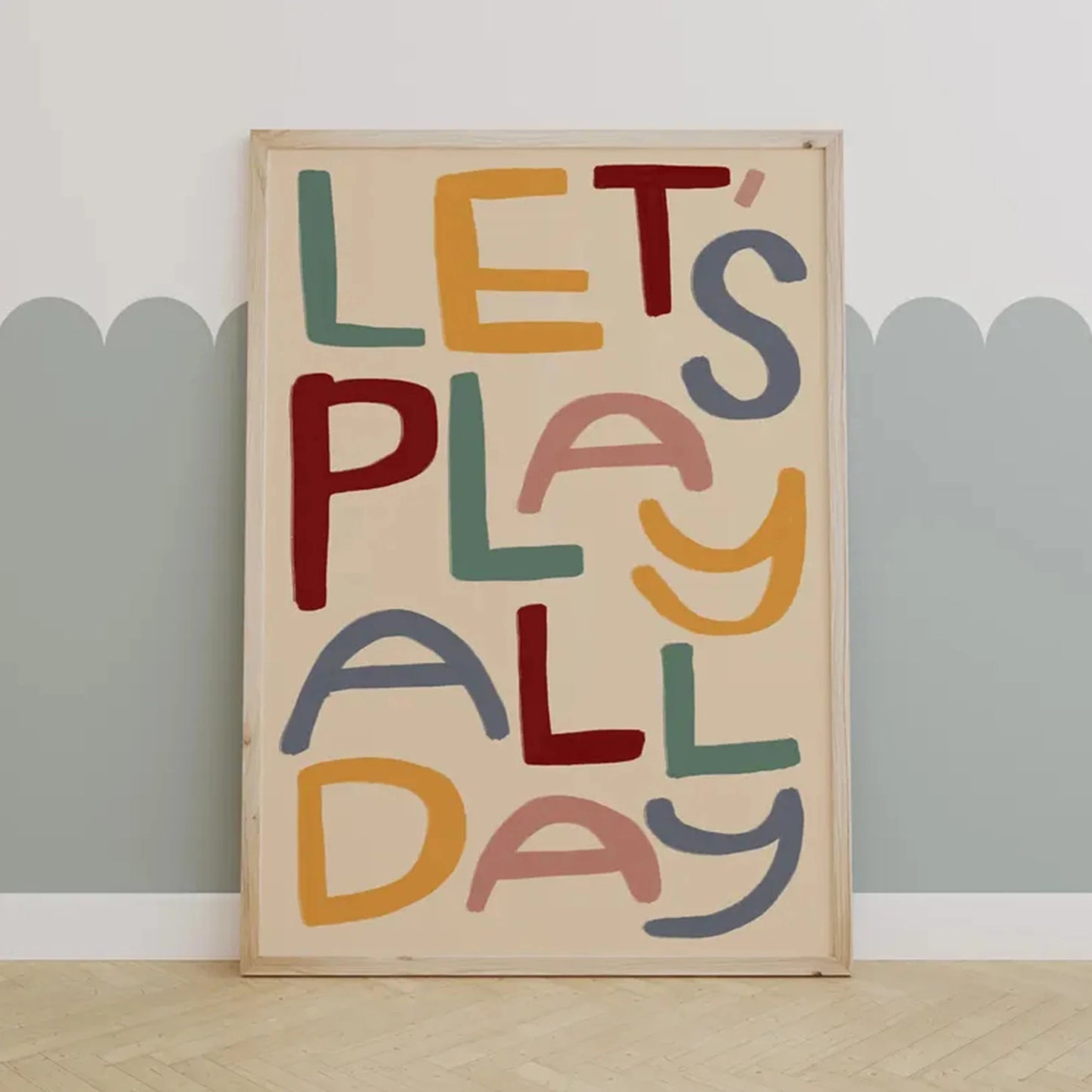 Modern Let's Play All Day Quotes Wall Art Print Canvas Painting Poster Picture For Living Room,Bedroom Home Decor Peaceful Pleasures Health and Wellness