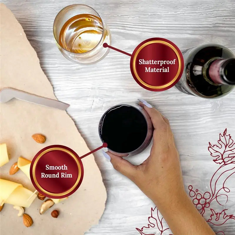 20-Pack Stemless Disposable Plastic Wine Glasses – Crystal Clear
