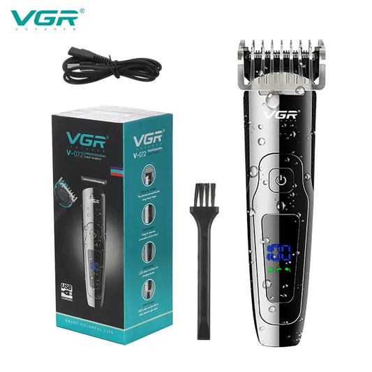VGR Electric Razor Full Body Wash Lightweight Hair Clipper for Men Fine Tuning LED Display Electric Clipper V-072 Peaceful Pleasures Health and Wellness USB