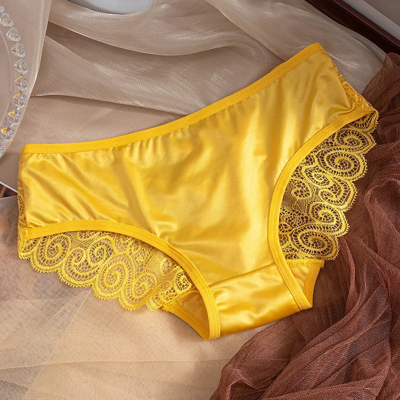Ice Silk Satin Women's Panties | Cotton Antibacterial Crotch
