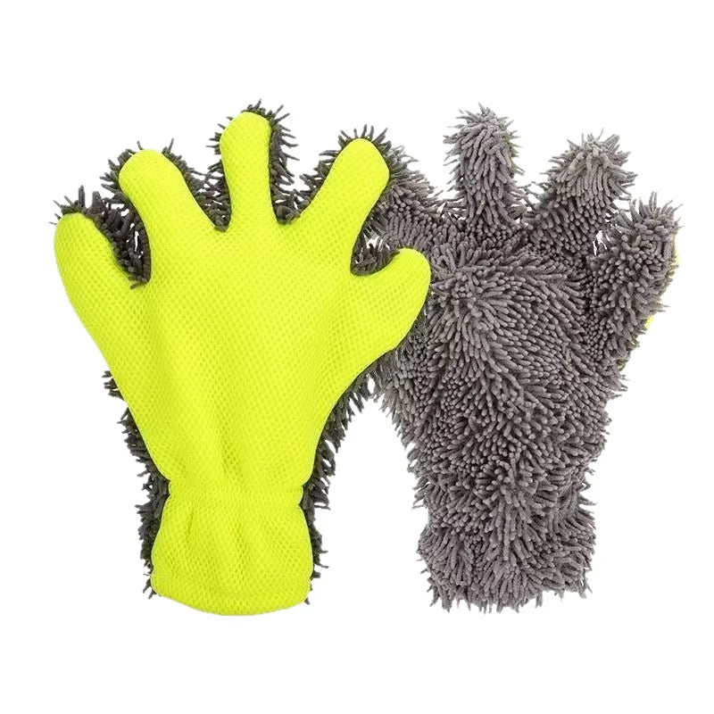 Plush Car Wash Gloves – Coral Fleece Wheel Hub Cleaning Mitt Car Wash Mitt Peaceful Pleasures Health and Wellness GRAY