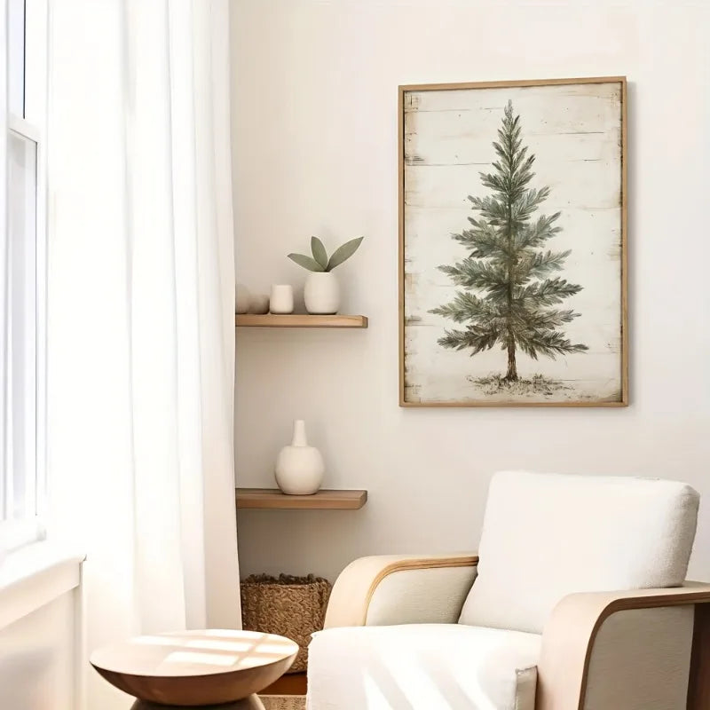 Modern Minimalist Farmhouse Elk Snowman HD Canvas Wall Art Holiday Vibes Poster for Bedroom Living Room Decor Peaceful Pleasures Health and Wellness