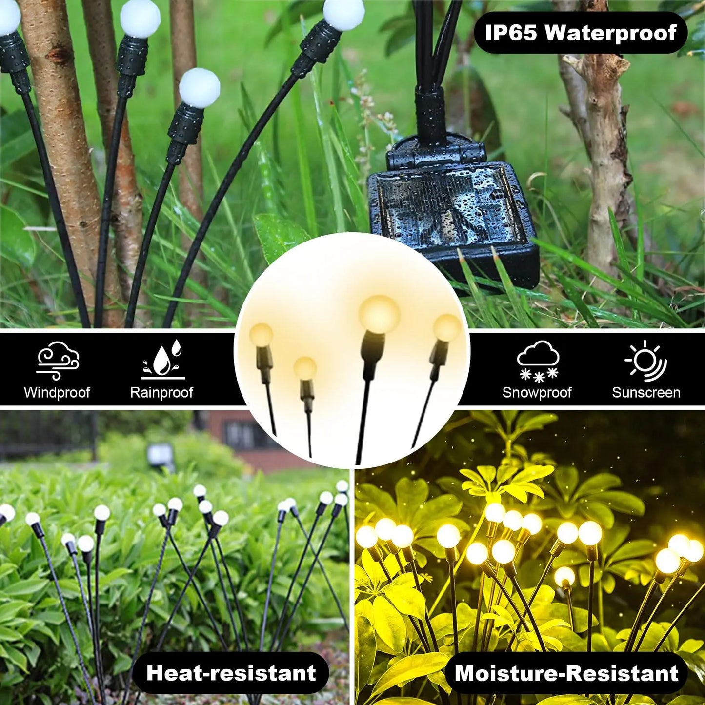 10 Garden Ramadan Decoration Festival Lamp, Lights Solar Lawn Lamp Garden Lamp, LED Wind-driven FireflyGround Plug Lamp, Peaceful Pleasures Health and Wellness
