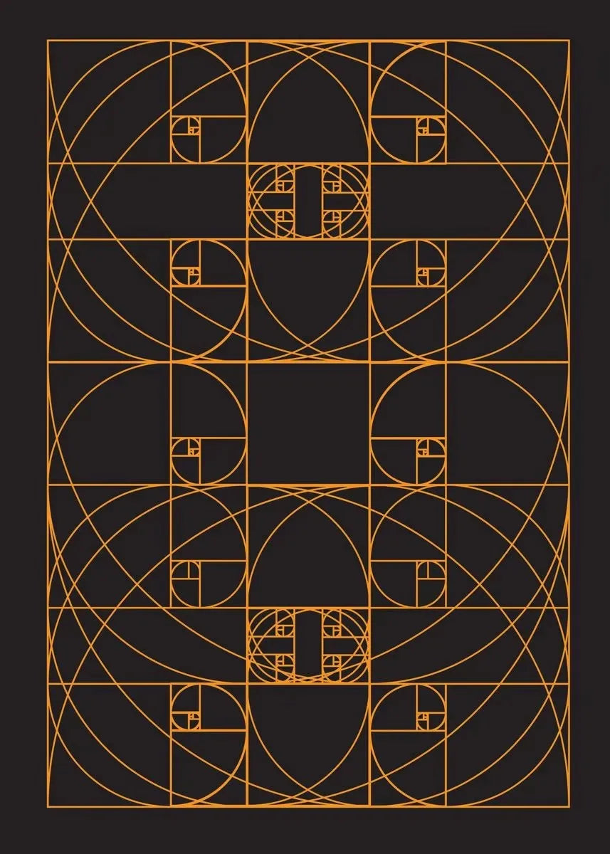 Fibonacci Spiral Golden Ratio Canvas Wall Art | Science Decor