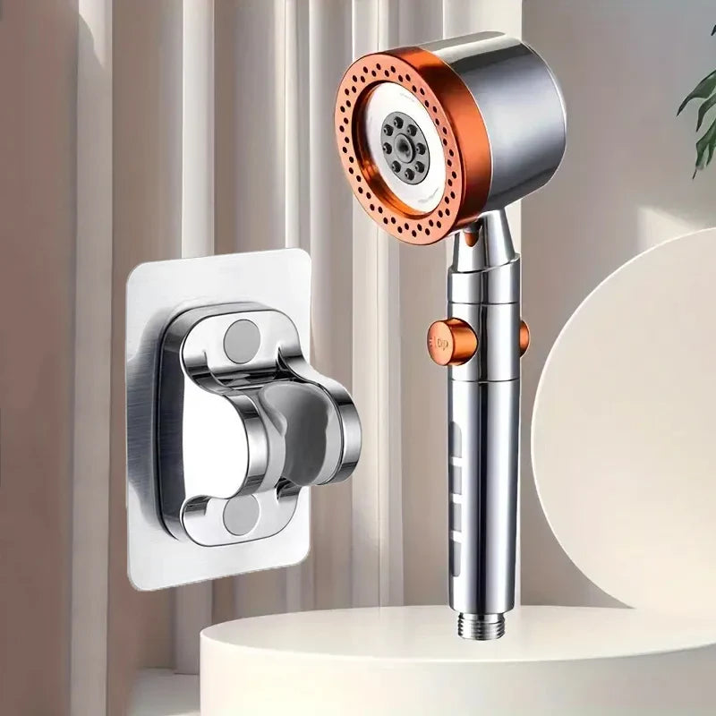 5-Mode High Pressure Handheld Shower Head with Filter & Stop