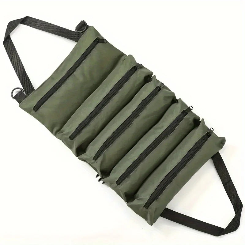 1 Pack of Roll-Type Tool Bag Oxford Cloth Tool Bag Car Tool Storage Bag Multi-Functional Electrician Bag Green Tool Storage Bag Multi-Layer Storage Large Capacity Essential Tool Bag Peaceful Pleasures Health and Wellness