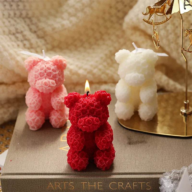 Rose Bear Home Fragrance Premium Atmosphere Birthday Gift Aromatherapy Candles Peaceful Pleasures Health and Wellness