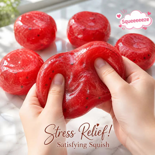 Handmade Watermelon Slushy Squishy Toy Soft Slow Rebound Stress Relief ADHD Squeeze Toy Realistic Fruit Model Adult Gift Peaceful Pleasures Health and Wellness