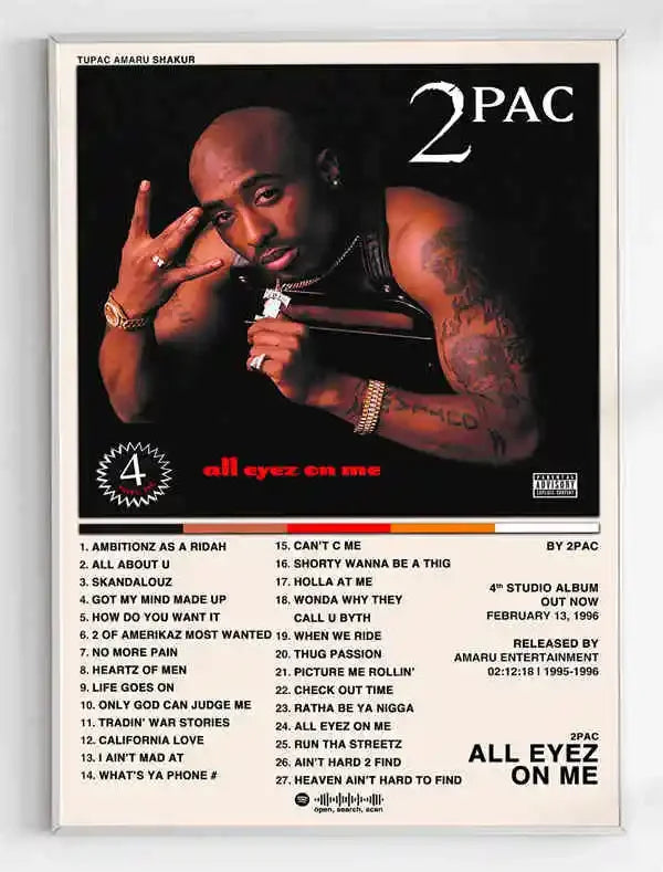 2Pac Music Album Cover Aesthetic Pictures Pop Hip Hop Rapper Tupac Posters For Room Modern Canvas Painting Art Wall Home Deco Peaceful Pleasures Health and Wellness C 40x60cm