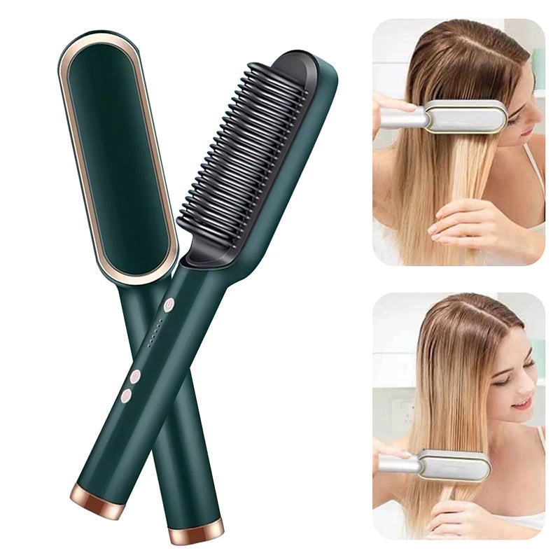 Hair Straightener Hot Comb Curling Iron Multi-speed Electric Straightening Comb Curling Iron Hair Brush 2023 Hot Sale Peaceful Pleasures Health and Wellness