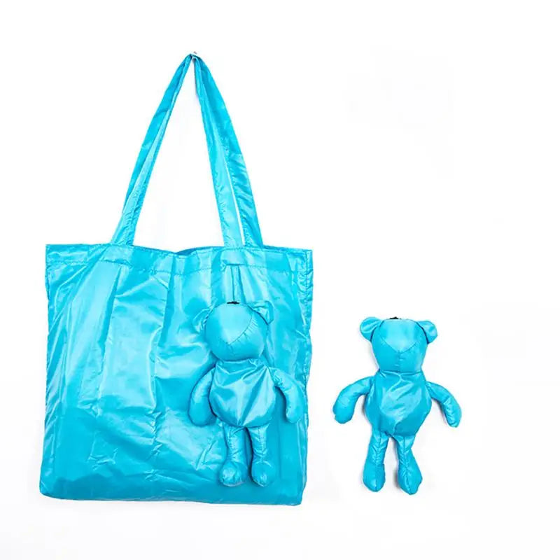 Cute Doll Foldable Tote Bag – Reusable Women's Shopping Bag