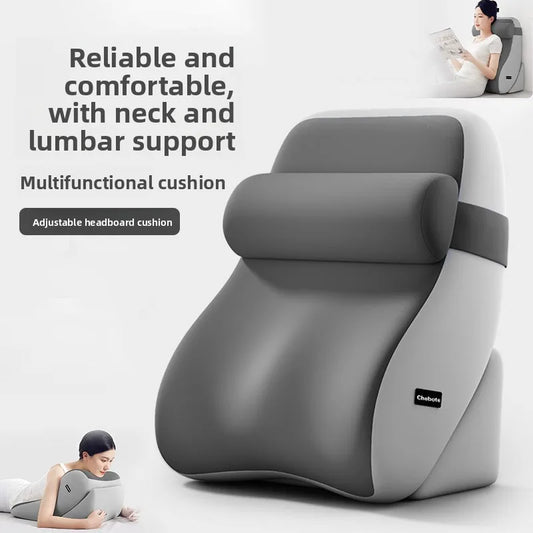 Reading Pillow for Sitting in Bed Ergonomic Wedge Back Pillow XL Side Pockets Removable Cover Working Nursing Lightweight Peaceful Pleasures Health and Wellness