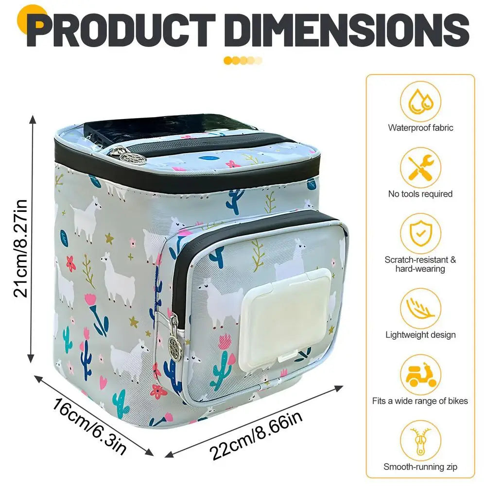 Waterproof Oxford Cloth Kids Bicycle Basket With Zipper For Scooters Tricycles Balance Bikes, Holds Beverages Keys Toys Peaceful Pleasures Health and Wellness 03