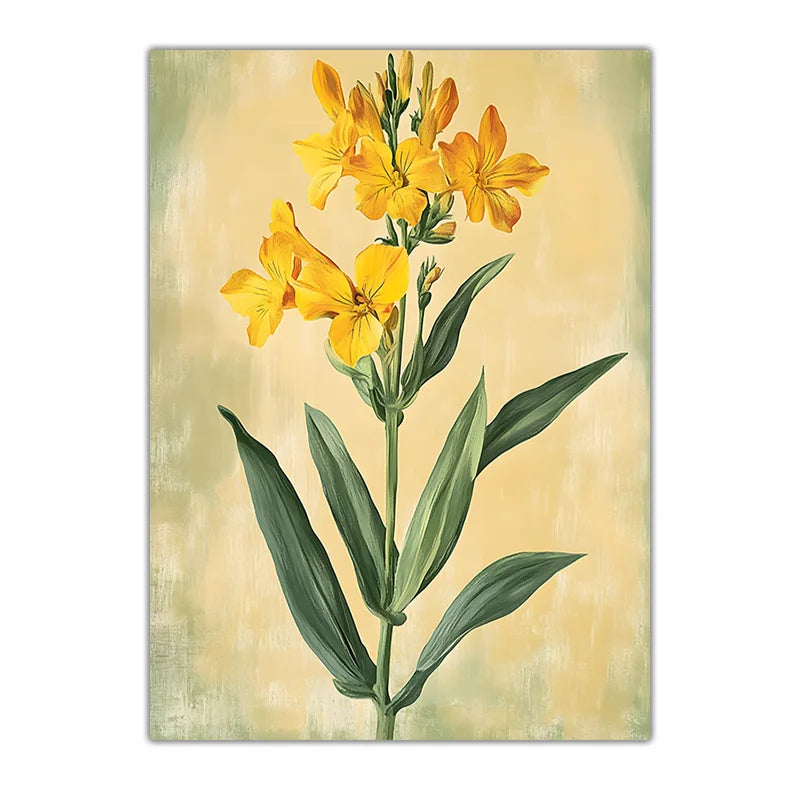 Vintage Floral Wall Art, Western Botanical Canvas Painting, Boho plant Poster Print for Bedroom Living Room Wall Decor Peaceful Pleasures Health and Wellness 04 40x60cm No Frame China Mainland