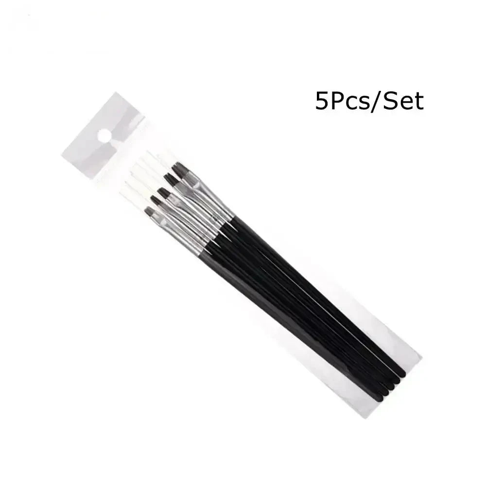 5-Piece Dental Resin Brush Pen Set | Nylon Flat Head Tips