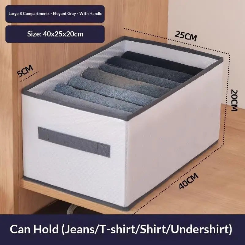 Foldable PP Drawer Organizer with Handles | Closet Storage