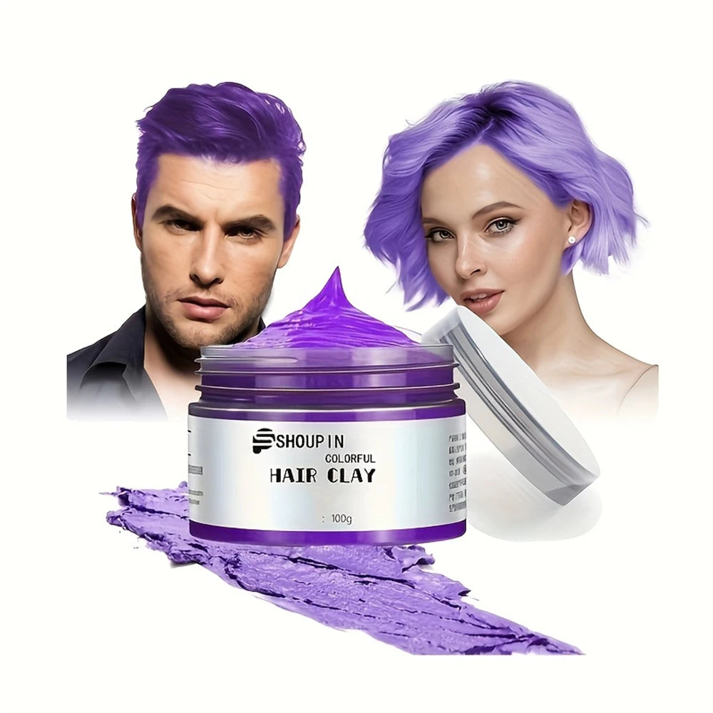 Hair Color Dye Wax Cream | Temporary Color for Halloween, Cosplay, Carnival & Daily Styling Peaceful Pleasures Health and Wellness Purple China Mainland