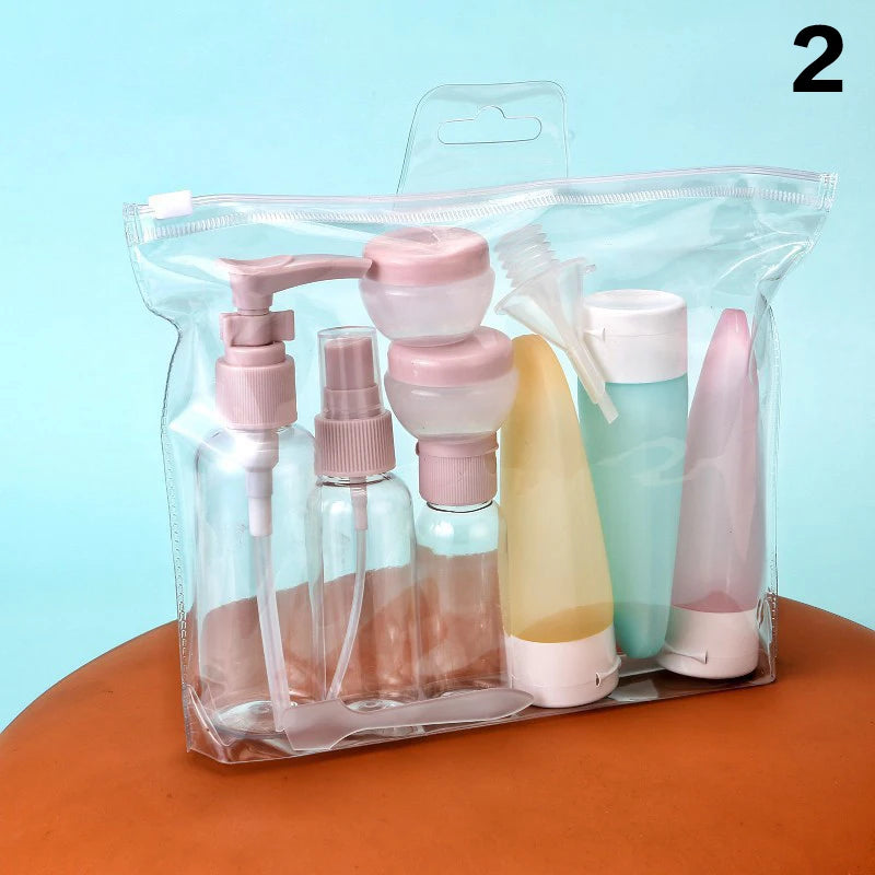 11Pcs/Set Travel Refillable Bottle Cosmetic Lotion Toner Spray Shampoo Essentials Cream Bottle Empty Container For Toiletries Peaceful Pleasures Health and Wellness 2