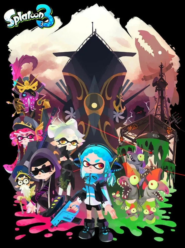 Classic game Splatoon 3 poster anime painting art Canvas printing Wall Home Living Room Internet bar decoration hanging painting Peaceful Pleasures Health and Wellness A14 50X70CM