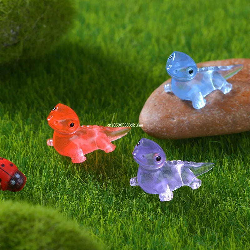 1PCS Mini Lizards Glow At Dark Vivarium DIY Accessories Mimiature Figurines Fairy Garden Decoration Kawaii Animals Ornament Peaceful Pleasures Health and Wellness