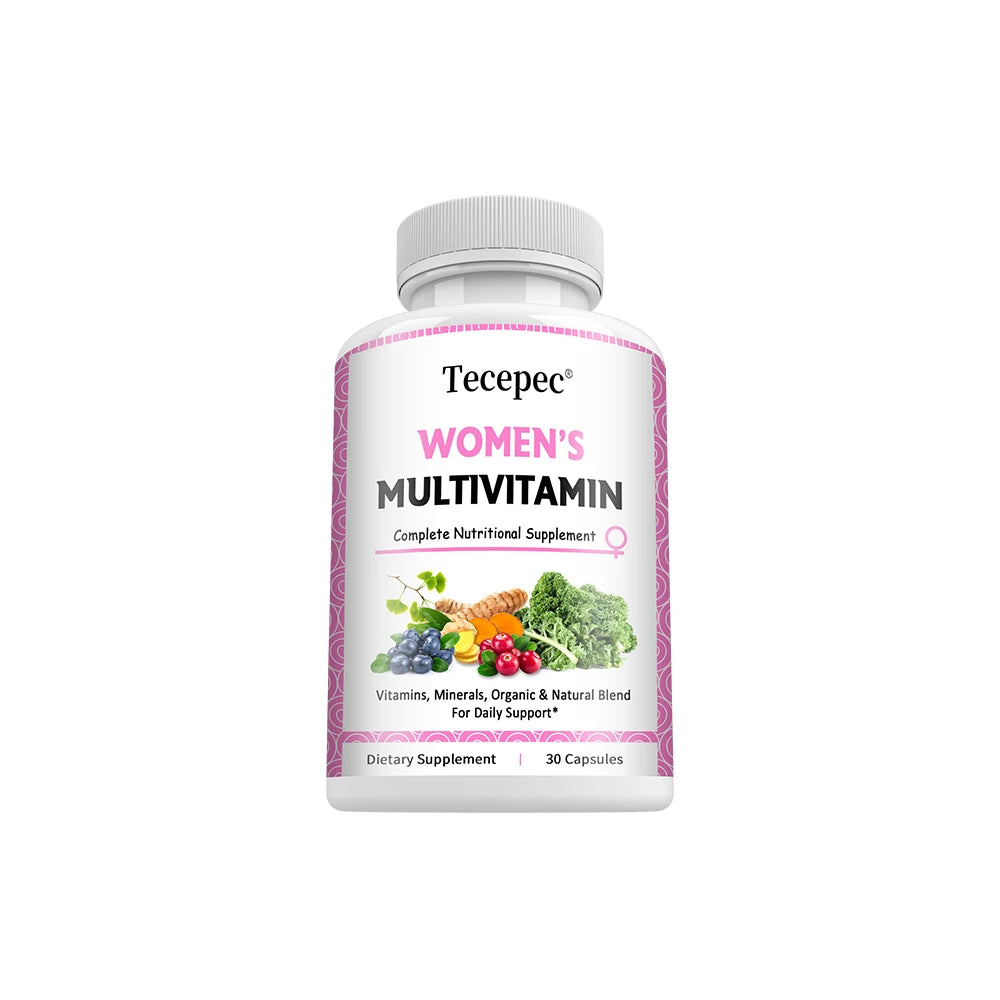Women’s Multivitamin Multimineral Capsules & Gummies - Skin Hair Nails & Immune Support, Natural Energy Boost, 120 Counts Peaceful Pleasures Health and Wellness 30count-1 bottle