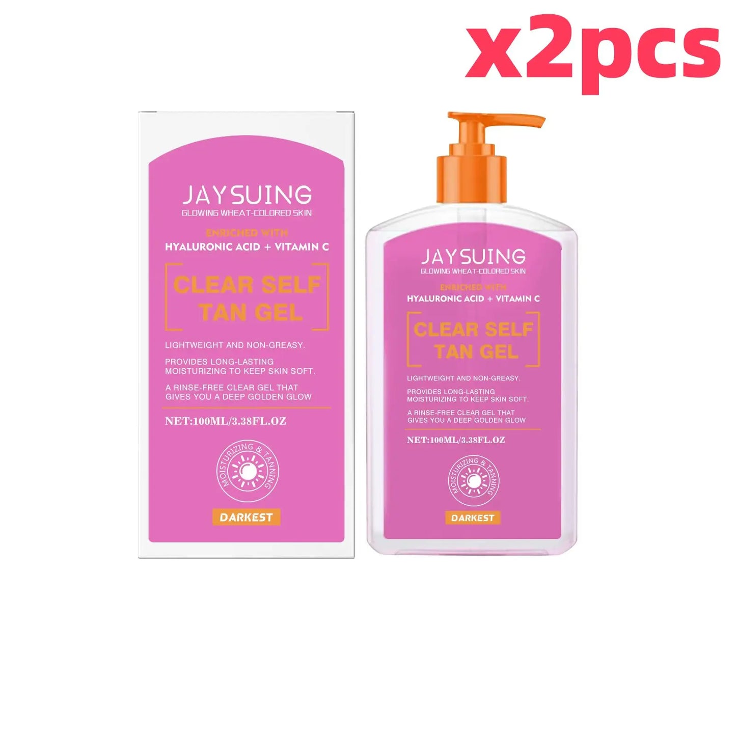 Moisturizing Tanning Gel Non-irritating Long Lasting Accelerator Skin Bronzing Repair Sunburn Body Natural Self-Tanning Lotion Peaceful Pleasures Health and Wellness 100ml boxedx2pcs 100ml
