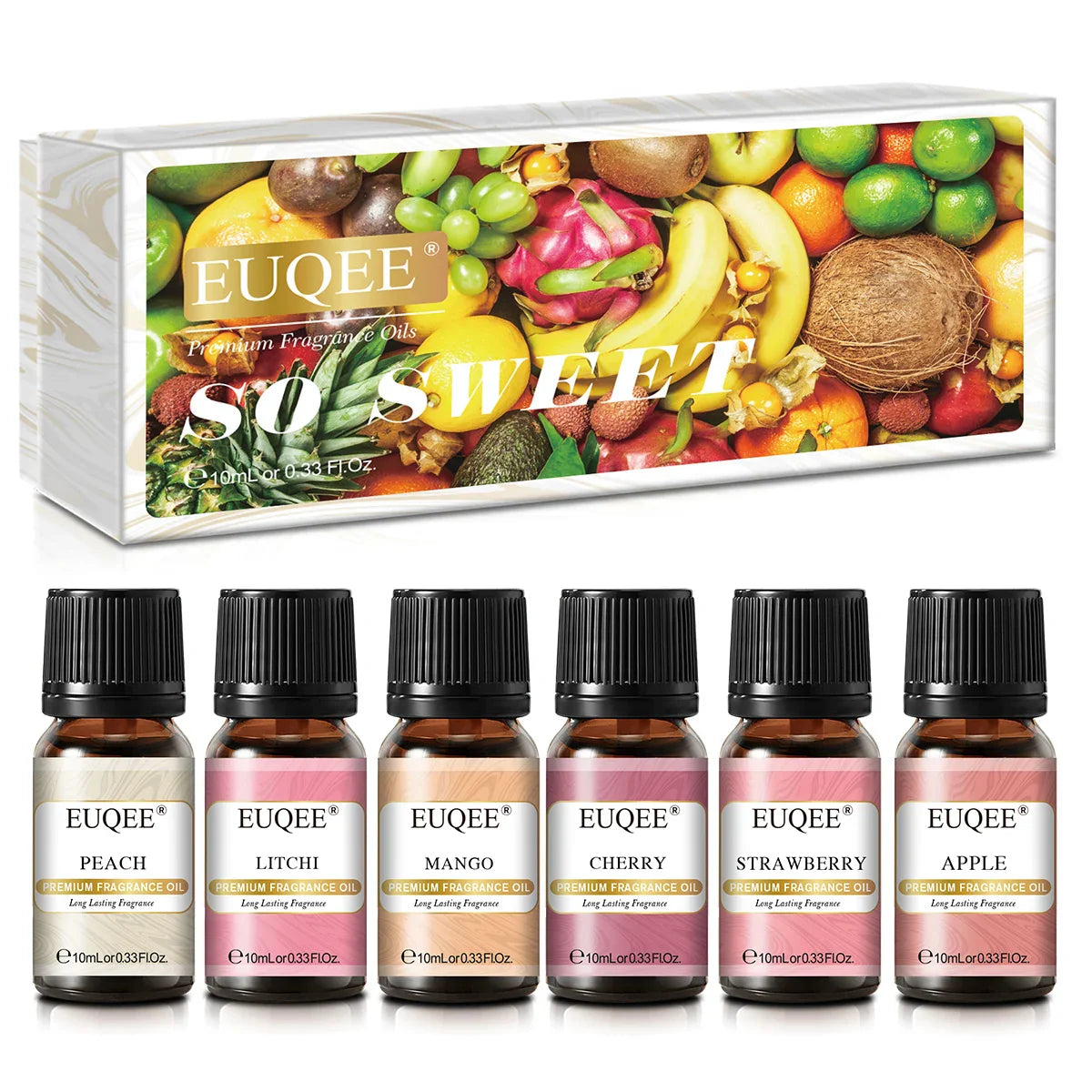 EUQEE 6-Piece Fragrance Oil Set – Reed Diffuser & Candle Making