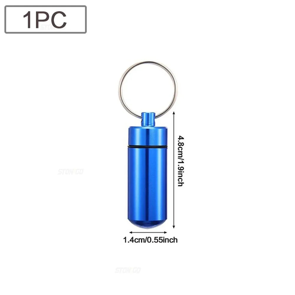 Portable Mini Waterproof Aluminum Pill Box Cases Container Organizer Storage Tablets Bottle Medicine Vitamin Pillboxes Fish Oils Peaceful Pleasures Health and Wellness