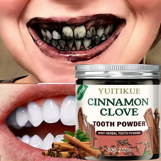 Yuitikue Cinnamon Clove Tooth Powder, 60g Natural Herbal Mint Tooth Cleanser for Oral Care, Fresh Breath & Deep Cleaning Peaceful Pleasures Health and Wellness