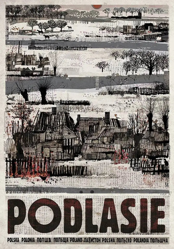 Retro Poland Podhale Kocie Góry Canvas Wall Art Print | Unframed
