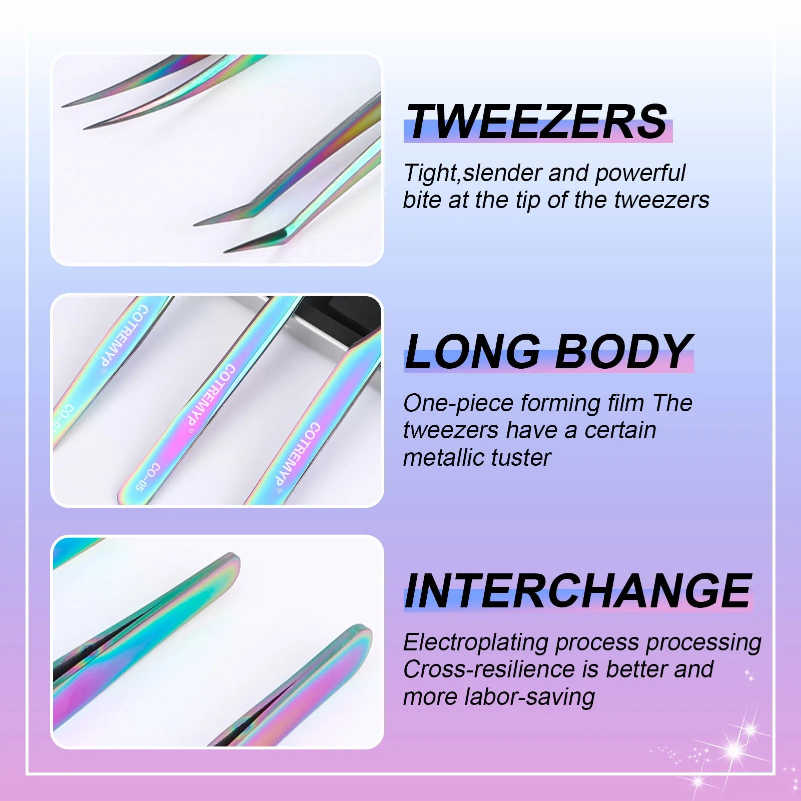 Stainless Steel Slanted Eye Brow Clips Lashes Extension Applicator Tweezers Hair Removal for Makeup Cosmetic Tool Peaceful Pleasures Health and Wellness