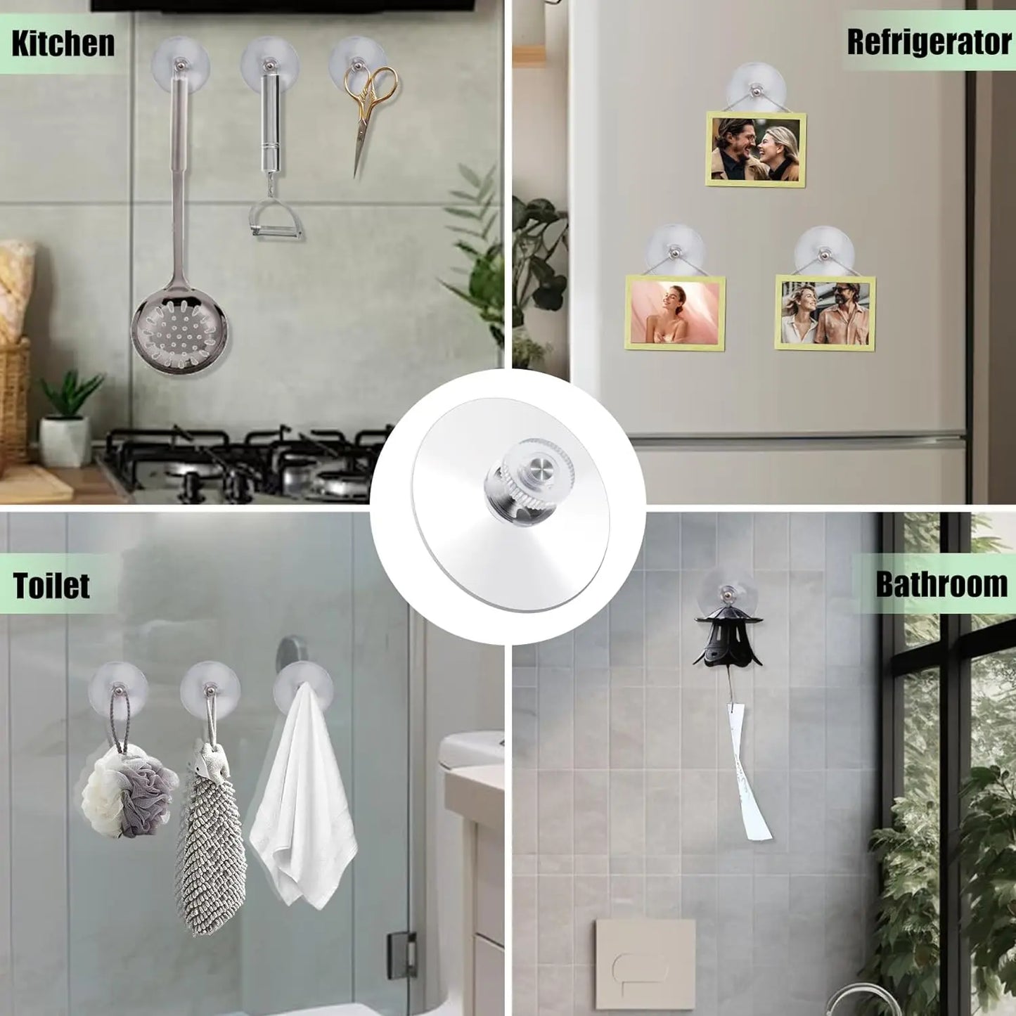 Clear PVC Suction Cup Pads – Strong Hold, 6-Pack | No-Drill Suction Cup Pads Peaceful Pleasures Health and Wellness