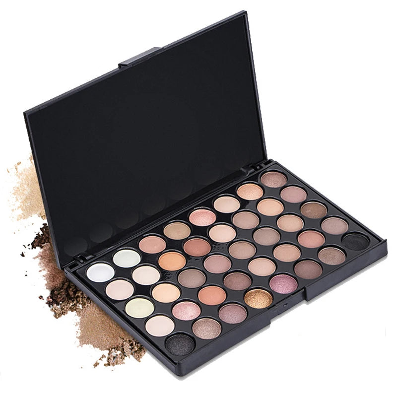 40-Color Glitter & Matte Eyeshadow Palette | Earth Tones
